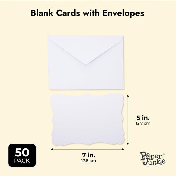 50 Pack Blank Invitations with Envelopes, Printable DIY Greeting Cards –  Paper Junkie