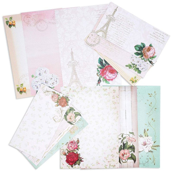 Vintage Stationary Paper With Envelopes, Pink & Blue. Plus A Few Off White  Added