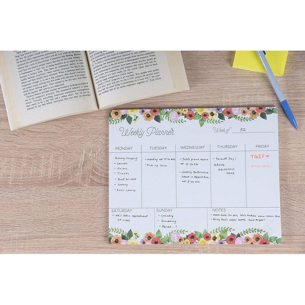 Undated Weekly Planner Desktop Do List Pad Calendar Daily Monthly