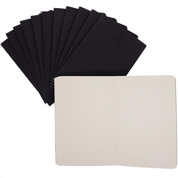 12 Pack Kraft Paper Notebook, Blank Lined Journal Black Cover (5.5x8 i –  Paper Junkie