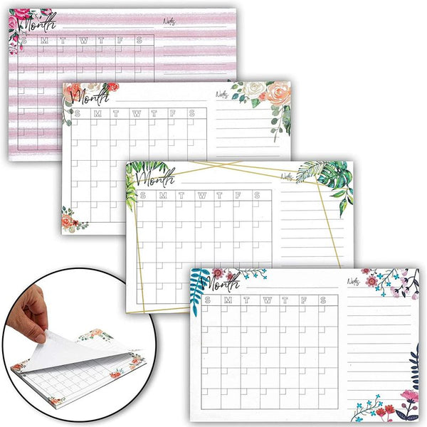 4 Pack to Do List Calendar Sticky Notes, Monthly Planner (Watercolor F –  Paper Junkie