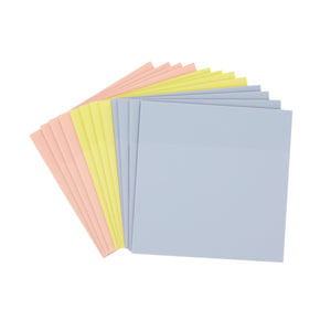 12-Pack 3x3-Inch Transparent Sticky Notes, 5.2mil Clear Plastic Self-Stick Sheets in Blue, Yellow, and Pink for Notes, Annotations, and Bookmarks, 50 Sheets per Pad, 600 Sheets Total