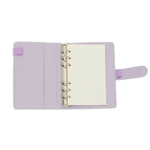 6 Ring A6 Mini Budget Saving Notebook Planner Binder with 30 Lined Sheets, Purple, 5.2 x 7.4 in.