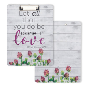 Decorative Religious Clipboard Set with Assorted Rustic Floral Designs for Classroom, Office, and Work Supplies (6 Pack, 9 x 12 Inches)