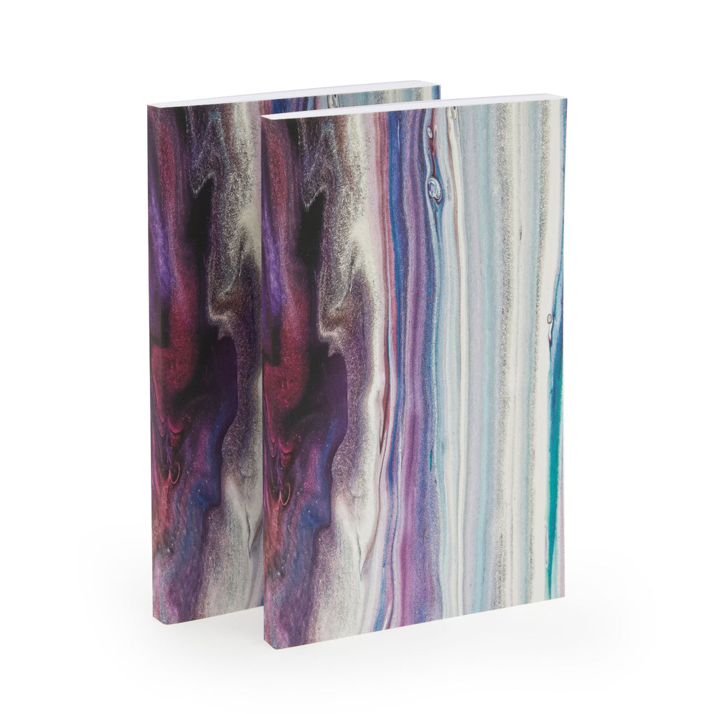 Marble Soft Cover Journals, Lined Pages, 80 Sheets Each (5.25 x 8.25 In, 2 Pack)