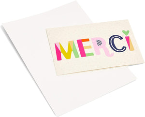 24 ct 6x4 inch Blank Merci Thank You Cards with Striped Envelopes