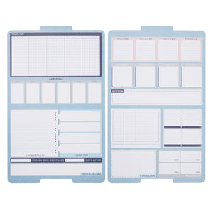 Project File Folders with Tabs and Notes Section, Letter Size, 6 Blue Grey Geometric Colors (12 Pack)