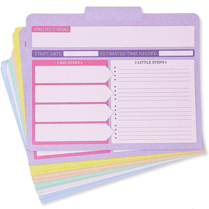 Project File Folders, 1/3 Cut Tab, Letter Size, Notes Section, 6 Colors (12 Pack)