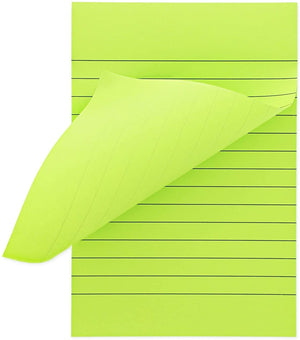 8-Pack Lined Sticky Notes in Bright Neon Colors, Self-stick Memo Notepad 4" x 6" for Office & School