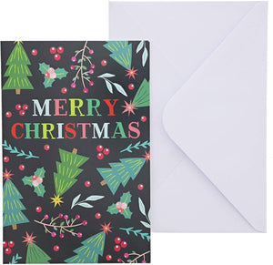 Paper Junkie Merry Christmas Cards, Spanish and English (48 Count) Envelopes Included