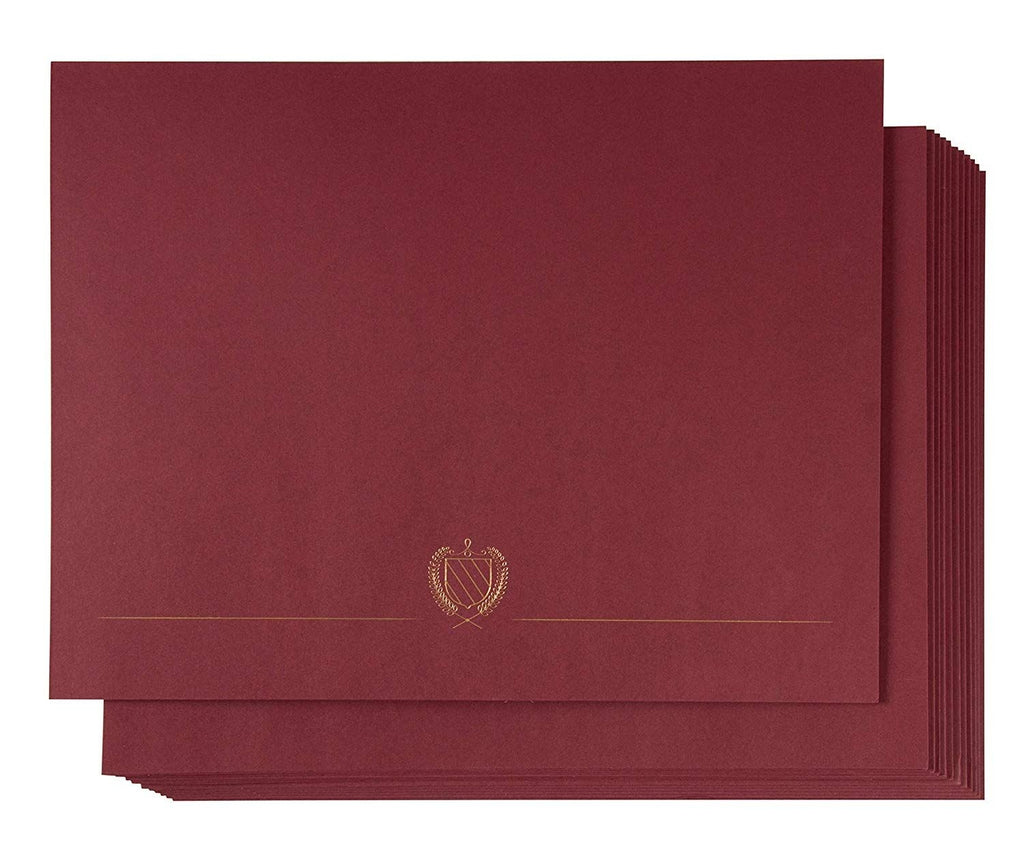 Red Diploma Cover for Graduation, Certificate Holder with Gold Foil Print (11.2 x 8.8 In, 12 Pack)