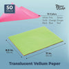 Translucent Vellum Paper for Invitations and Tracing (8.5 x 11 in, 10 Colors, 50 Sheets)