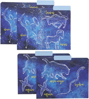 Zodiac Constellation File Folders, Letter Size (9.5 x 11.5 Inches, 12-Pack)