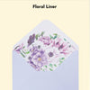 50 Pack Lavender A7 Envelopes with Floral Liner for Invitations, Greeting Cards, Weddings (7.25 x 5.25 In)