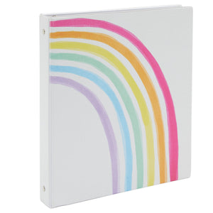 2 Pack Rainbow 3 Ring Binder, 1inch Round Rings and 175 Sheet Capacity (Watercolor)