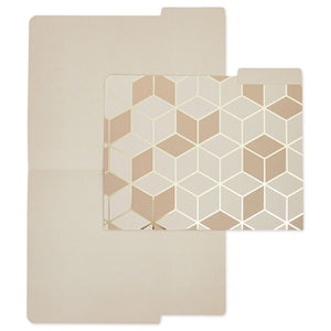 Decorative File Folders, 1/3 Cut Tab, Letter Size, Gold Foil Geometric (12 Pack)