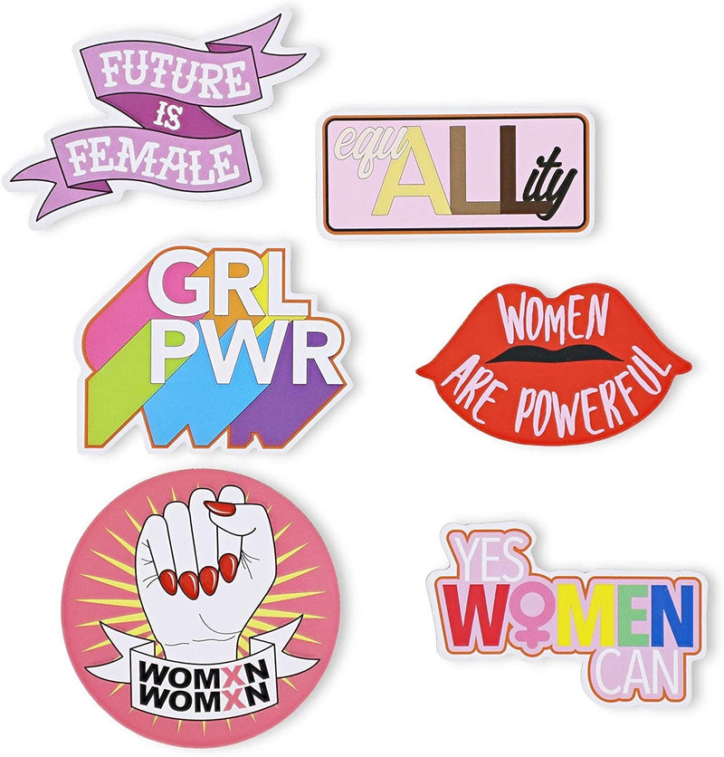 Female Empowerment Magnet Set for Fridge, Locker, and Bulletin Board (6 Pack)