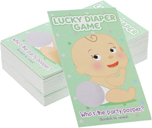 Paper Junkie Baby Shower Scratch Cards, Diaper Game – Set of 60, Gender Neutral