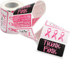 500 Pcs Breast Cancer Awareness Stickers Roll, 3 x 1.5 inches
