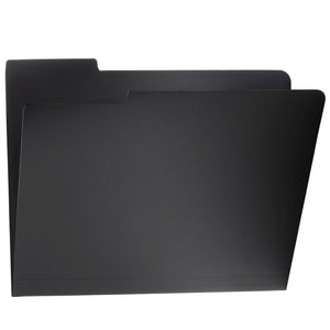 12 Pack Black File Folders - 3 Tab, 1/3 Cut File Folders Letter Size for Home, Office, School (Plastic, 9x11.5 In)