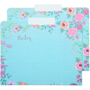 Decorative File Folders, 1/3 Cut Tab, Letter Size, Floral Notes Section (12 Pack)
