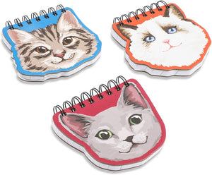 Cat Lover's Hardcover Notebook, 3 Die Cut Designs (4.5 x 5.5 Inches, 3 Pack)