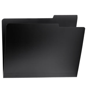 12 Pack Black File Folders - 3 Tab, 1/3 Cut File Folders Letter Size for Home, Office, School (Plastic, 9x11.5 In)