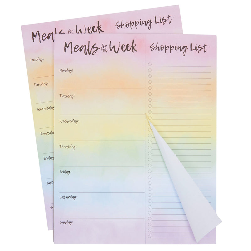 Rainbow Magnetic Shopping List Notepads for Fridge (7 x 9 In, 2 Pack)