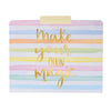 12 Pack Decorative File Folders, Letter Size for Women, Cute Pastel File Folders with Inspirational Quotes in Gold Foil Print, 1/3 Cut Tabs, (11.5 x 9.5 In)