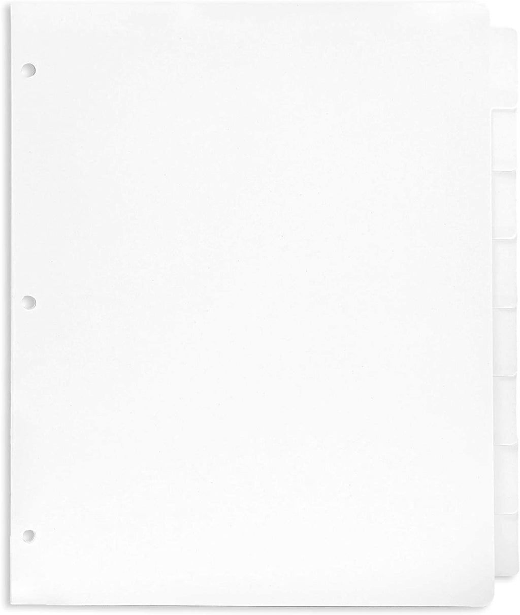 Binder Dividers with Tabs, White (12 Sets)