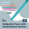 12-Pack Inspirational Ballpoint Pens with Motivational, Encouraging Messages, Inspirational Pens for Working Women, Students, and Teachers for School and Offices (6 Colors)
