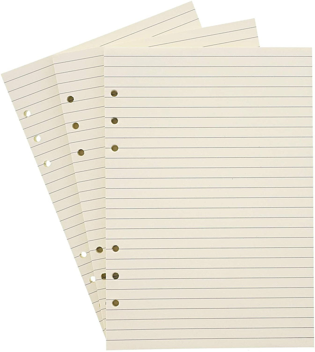 Paper Junkie Beige Reinforced College Ruled Filler Paper – 80 Sheets, Pack of 3