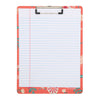 6 Pack Clipboards with Low Profile Clip and Hook, Letter Size Paper Storage, 6 Floral Designs (9x12 In)