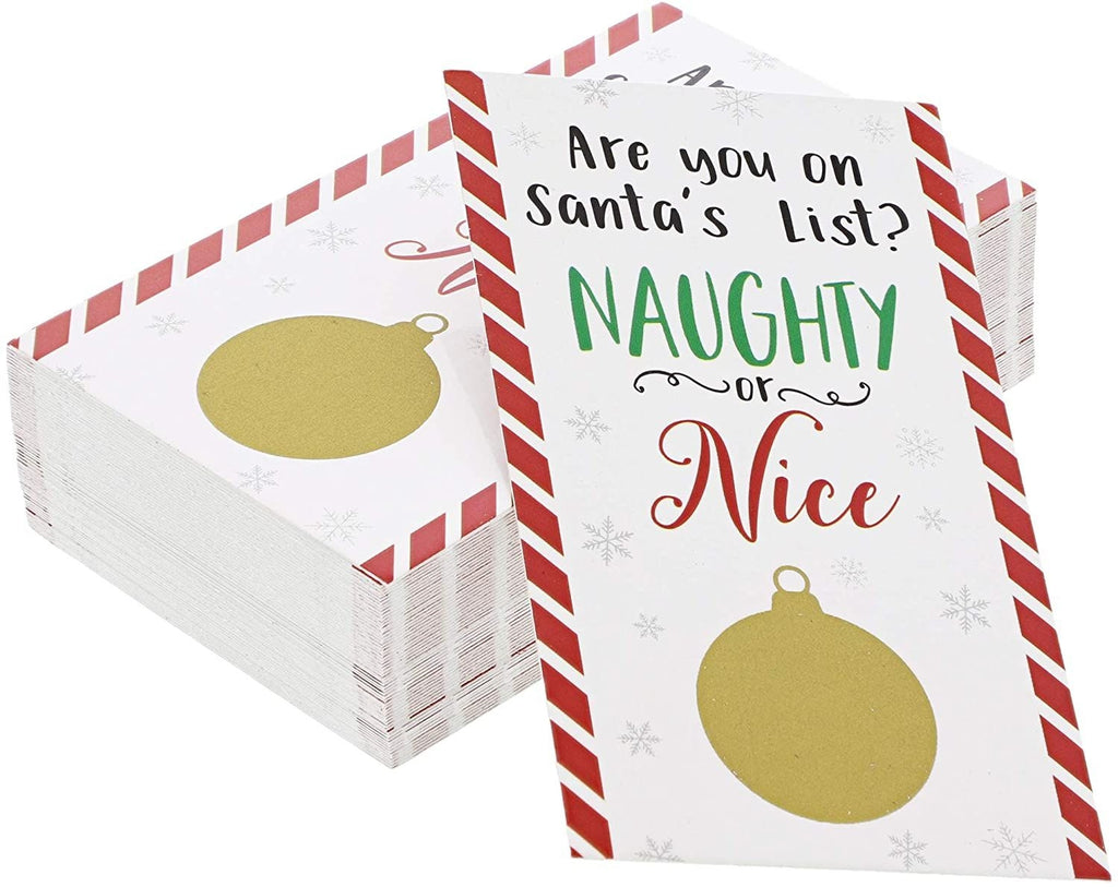 Holiday Scratch Off Game for Christmas Party (2 x 3.5 In, 60 Cards)