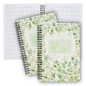 2 Pack My Account Spending Tracker Notebook, Expense Ledger Record Book for Small Business Bookkeeping, Check Register, Office Supplies (6.25 x 8.55 in, 50 Sheets Each)