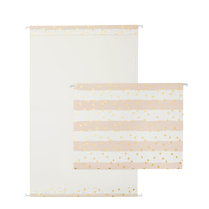 12 Pack Striped Decorative Hanging File Folders with 1/5 Tab for File Cabinet, Gold Foil Dots (3 Colors, 11.75 x 9 In)