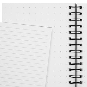 2 Pack A5 Spiral Kraft Notebook with Inspirational Quotes, 100 Sheets Each, Lined and Dots (5 x 8 In)