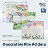 Decorative File Folders, Cactus Succulents, 1/3 Cut Tab, Letter Size (12 Pack)