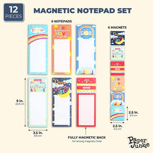 Paper Junkie 6 Refrigerator Magnetic to-Do Notepad with 6 Inspirational Magnets (12 Pieces)