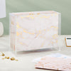 12 Pack White and Pink Decorative Hanging File Folders with 1/5 Tab for Filing Cabinet, Gold Foil Marble Design (11.75 x 9 In)
