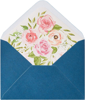 Floral Envelopes for Invitations and Greeting Cards (Blue, 3 x 5 in, 50-Pack)