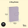 6 Ring A6 Mini Budget Saving Notebook Planner Binder with 30 Lined Sheets, Purple, 5.2 x 7.4 in.