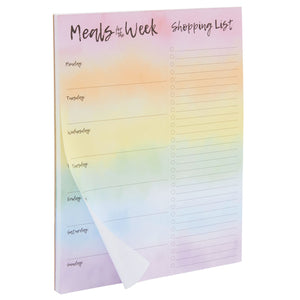 Rainbow Magnetic Shopping List Notepads for Fridge (7 x 9 In, 2 Pack)