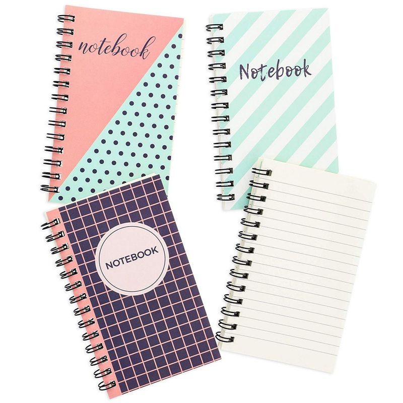 Pocket Notebook - 12-Pack Spiral Lined Notebooks, Ruled Wirebound