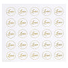 Clear Stickers - 200-Count Wedding Stickers, Gold Envelope Seal Stickers with Love, Adhesive Label for Bridal Shower Invitation, Wedding Invite, Birthday Card, 1 Inches Diameter