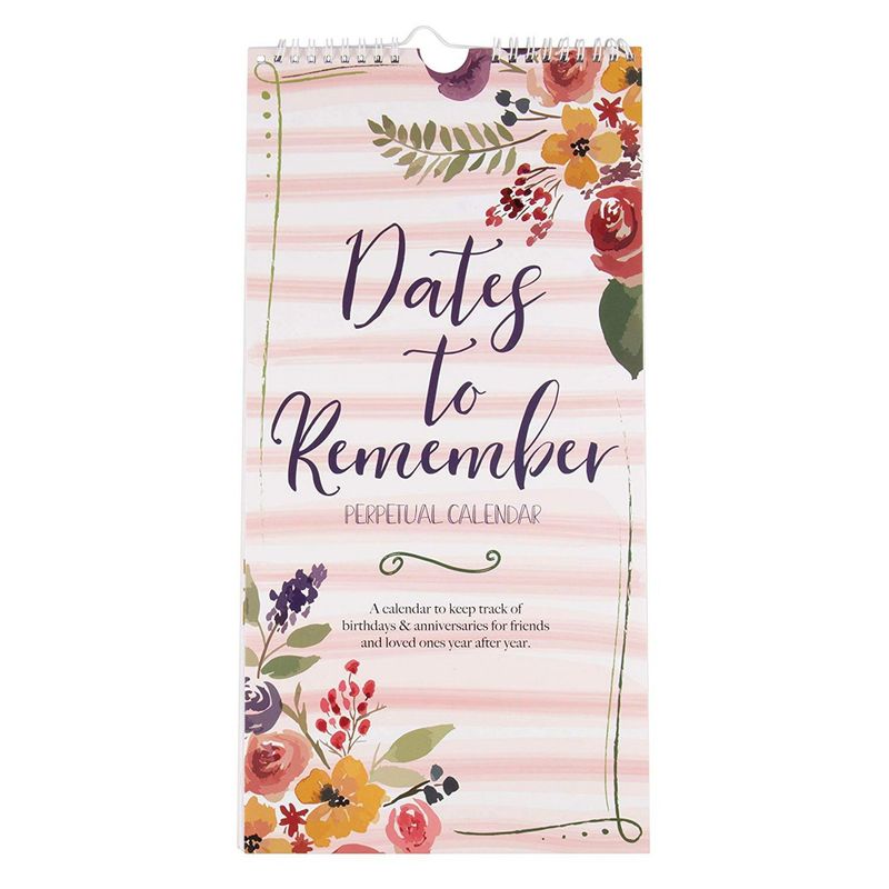 Date to Remember Large Desk Perpetual Calendar with Reminder Stickers (16 x 8 In)
