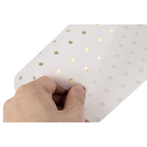 Vellum Paper - 24-Pack Gold Foil Polka Dot Pattern Translucent Stationery Invitation Paper, Single Sided, Printer Friendly, Great for Scrapbooking, Announcement, Crafting, 8.5 x 11 Inch Letter Size