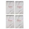 12 Pack Top Spiral Mini Notepads Memo Pads (Marble with Inspirational Quotes, 4x6)