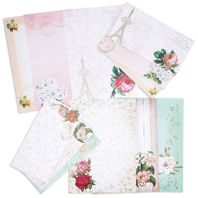 Floral Vintage Stationery Letter Paper and Envelopes Set (90 Pieces)