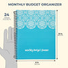 Monthly Budget Planner with Pockets, Bill Organizer Expense Tracker (Blue, 8x10 In)